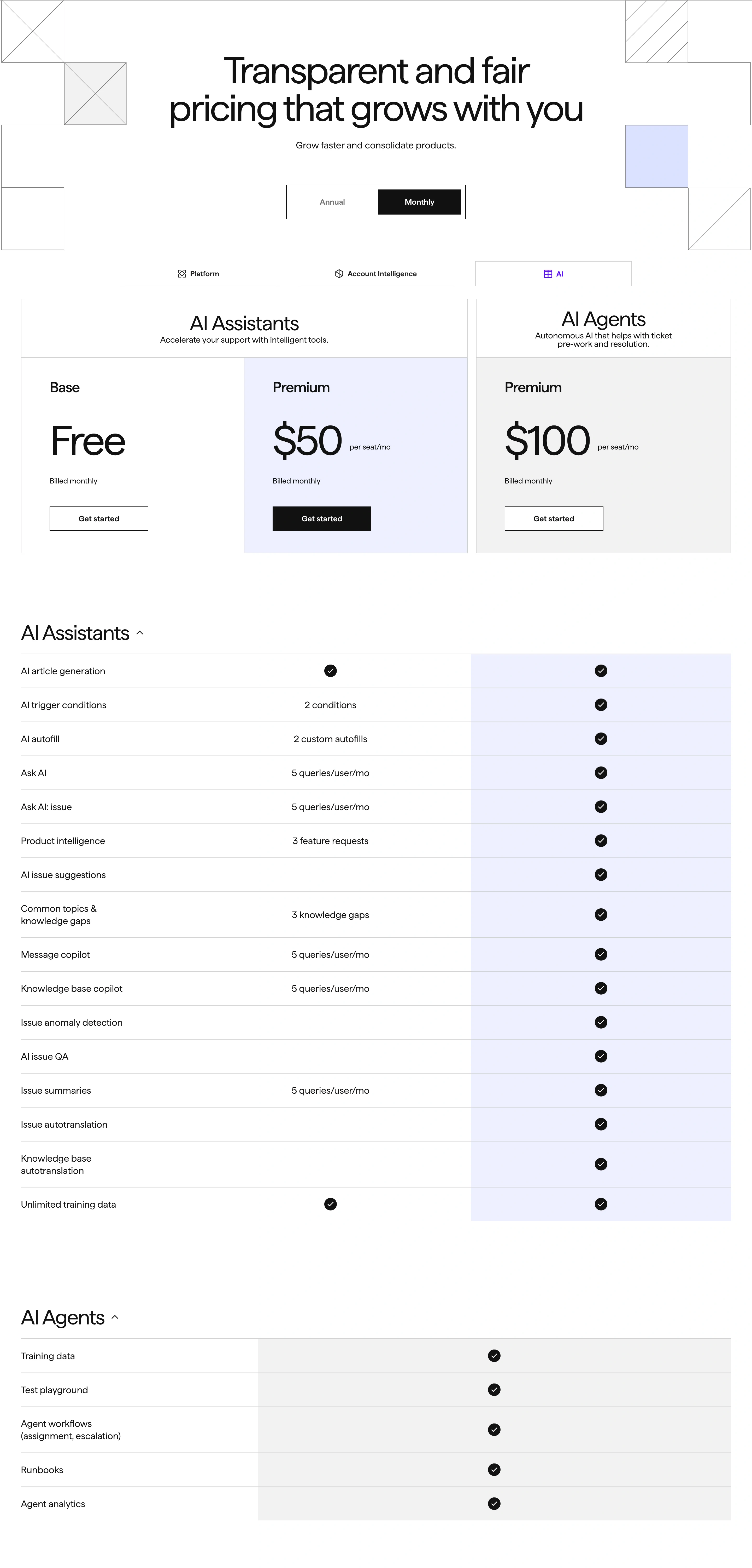 Pylon Subscription Pricing Table Design