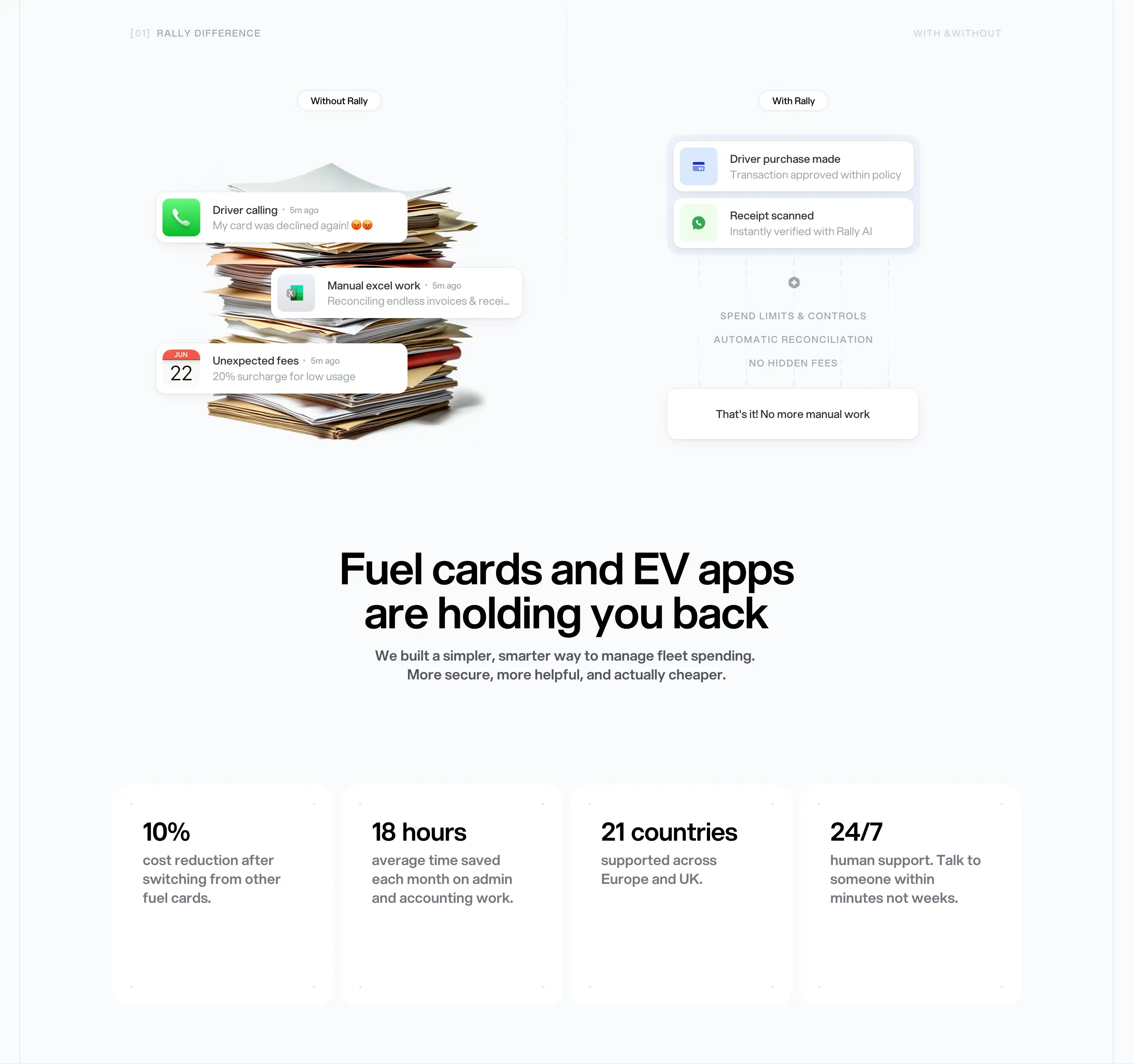 Rally Fleet Savings Comparison Feature Design