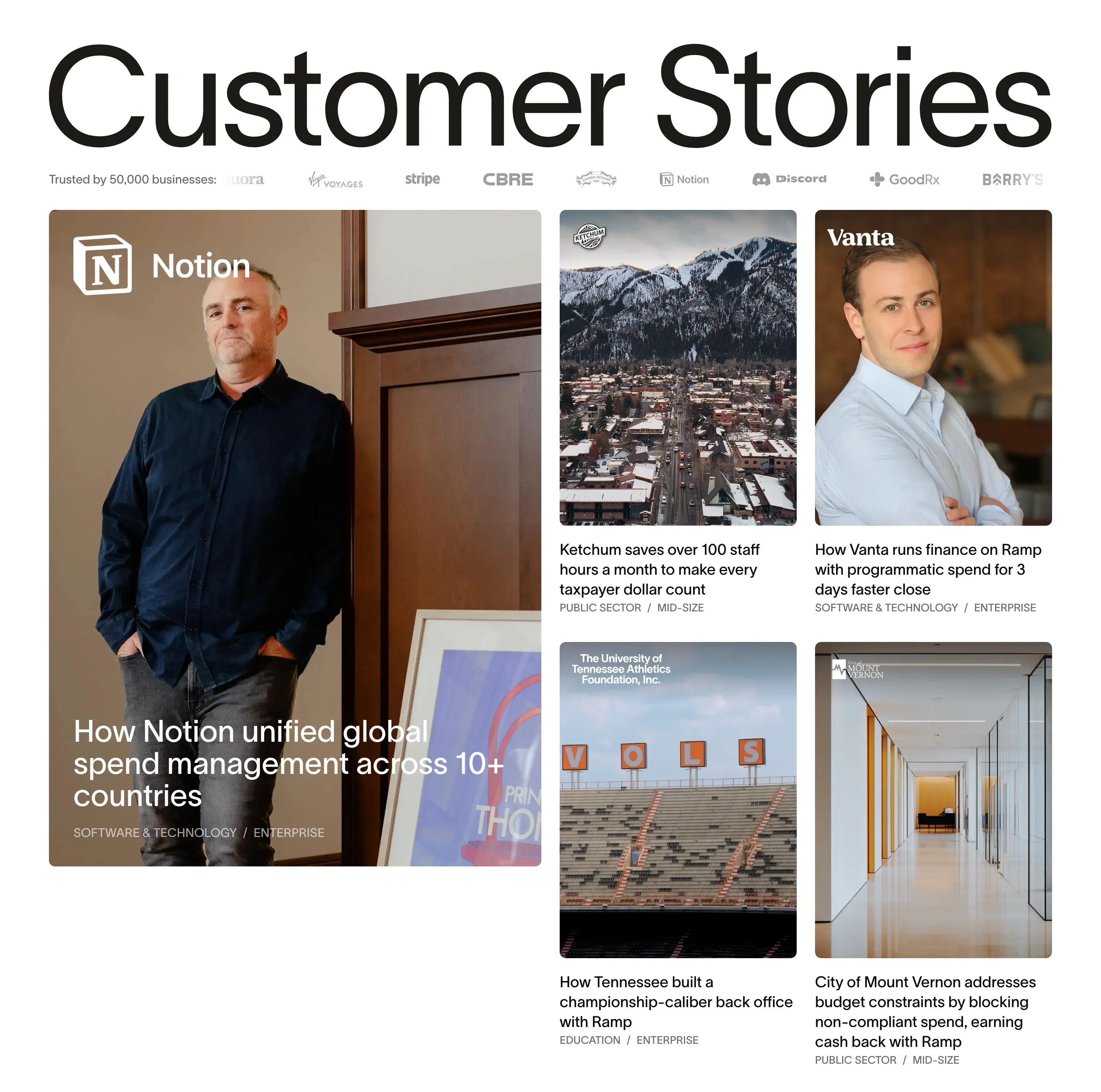 Ramp Customer Testimonial Grid Design