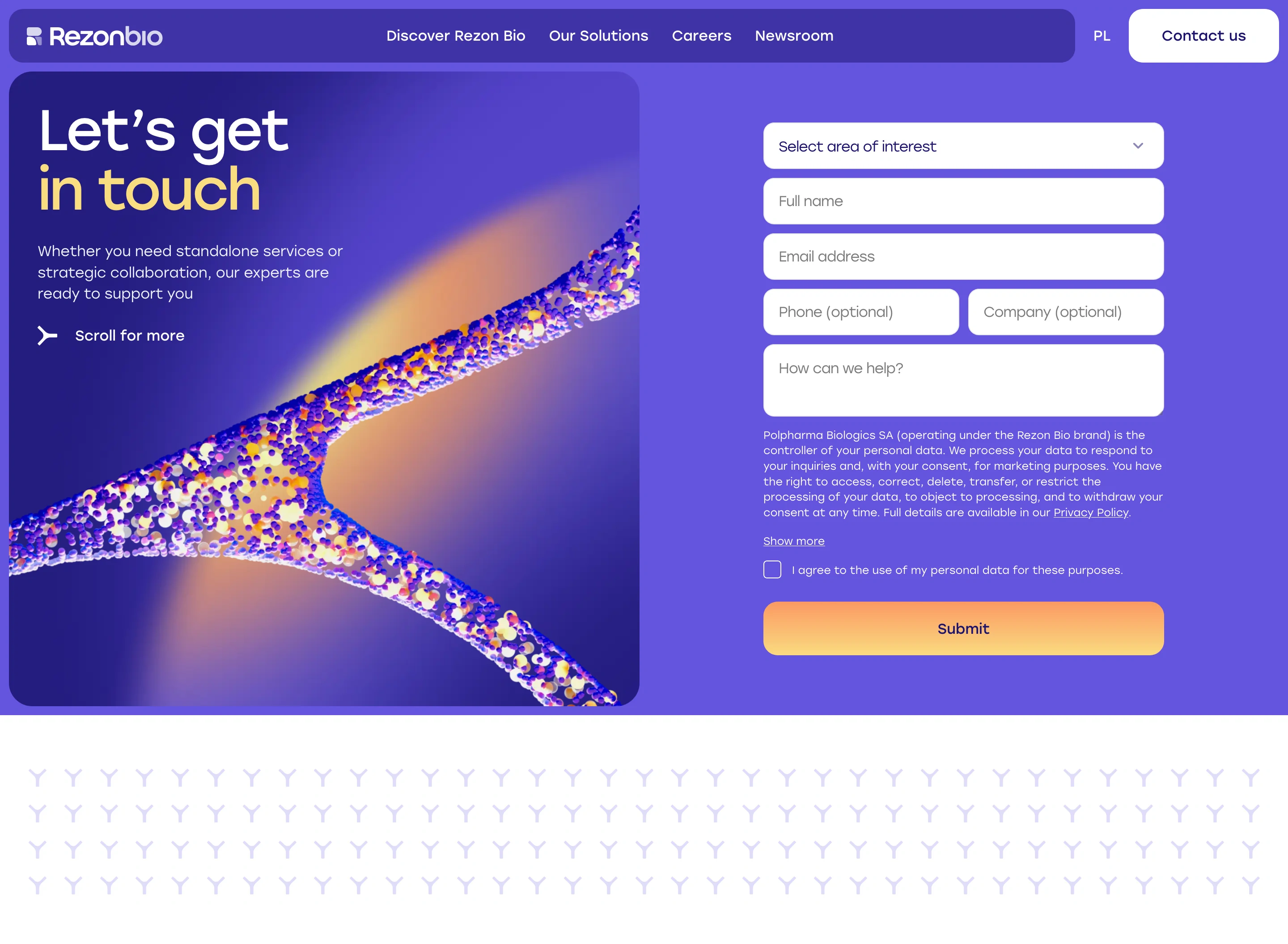 Rezonbio Inquiry Contact Design