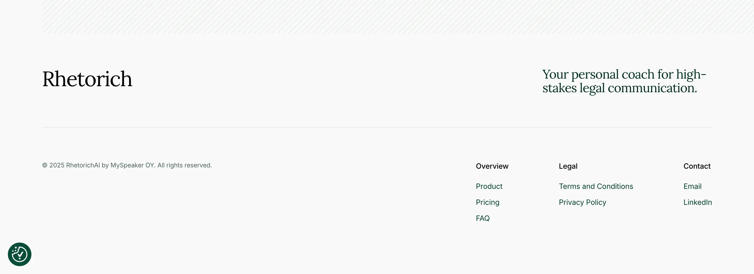 Rhetorich General Info Footer Design