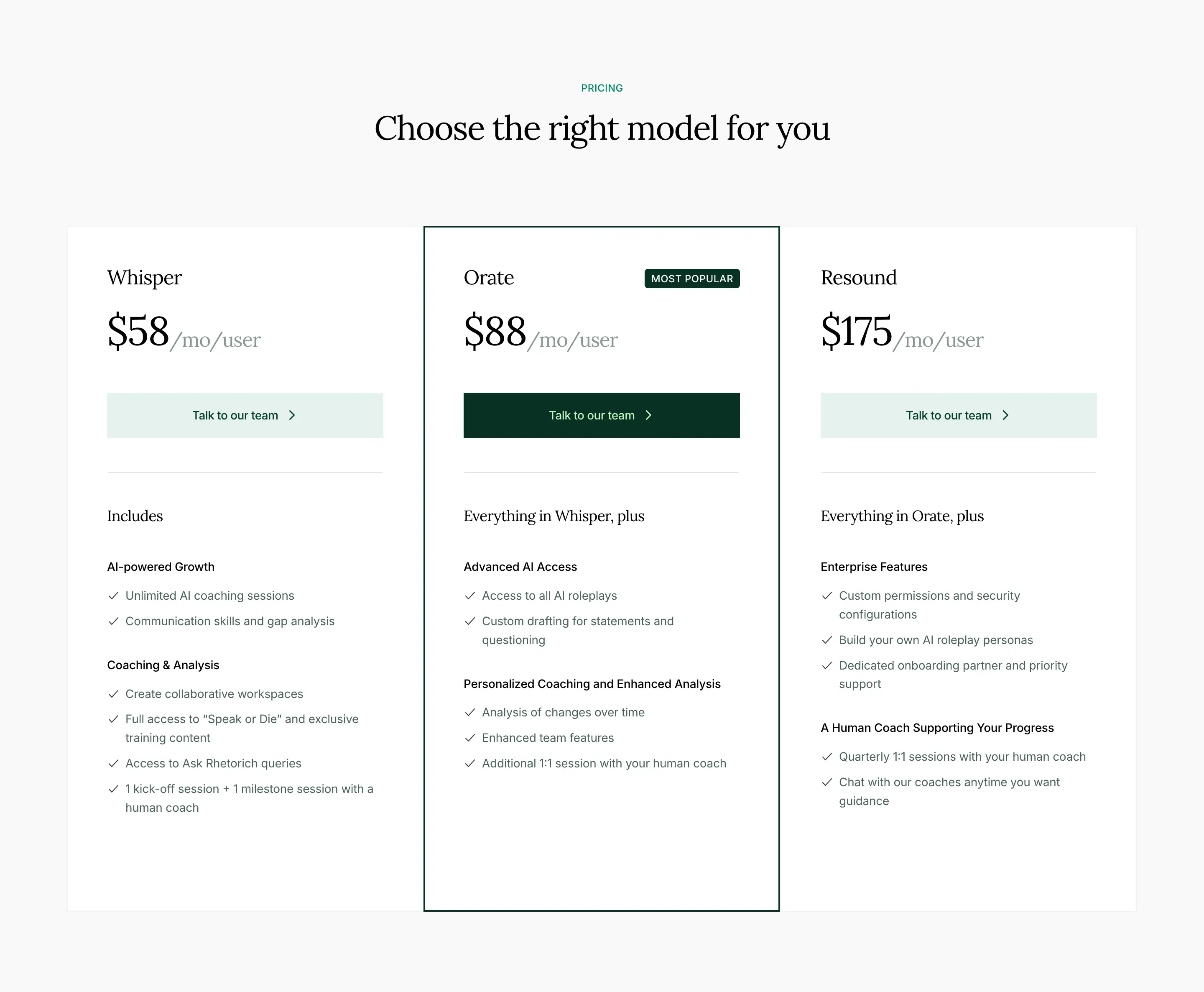 Rhetorich Subscription Pricing Design
