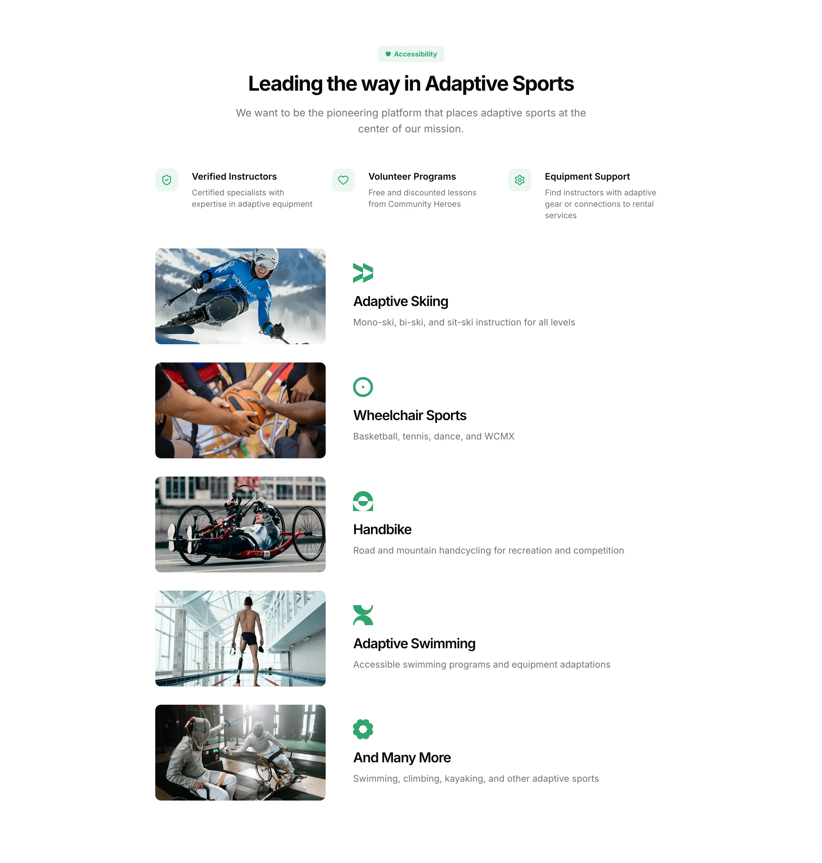 Rideaway Adaptive Sports Feature Design