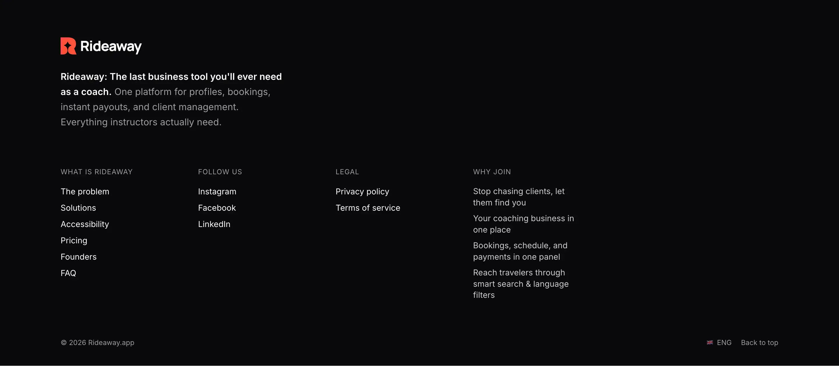 Rideaway Company Footer Design