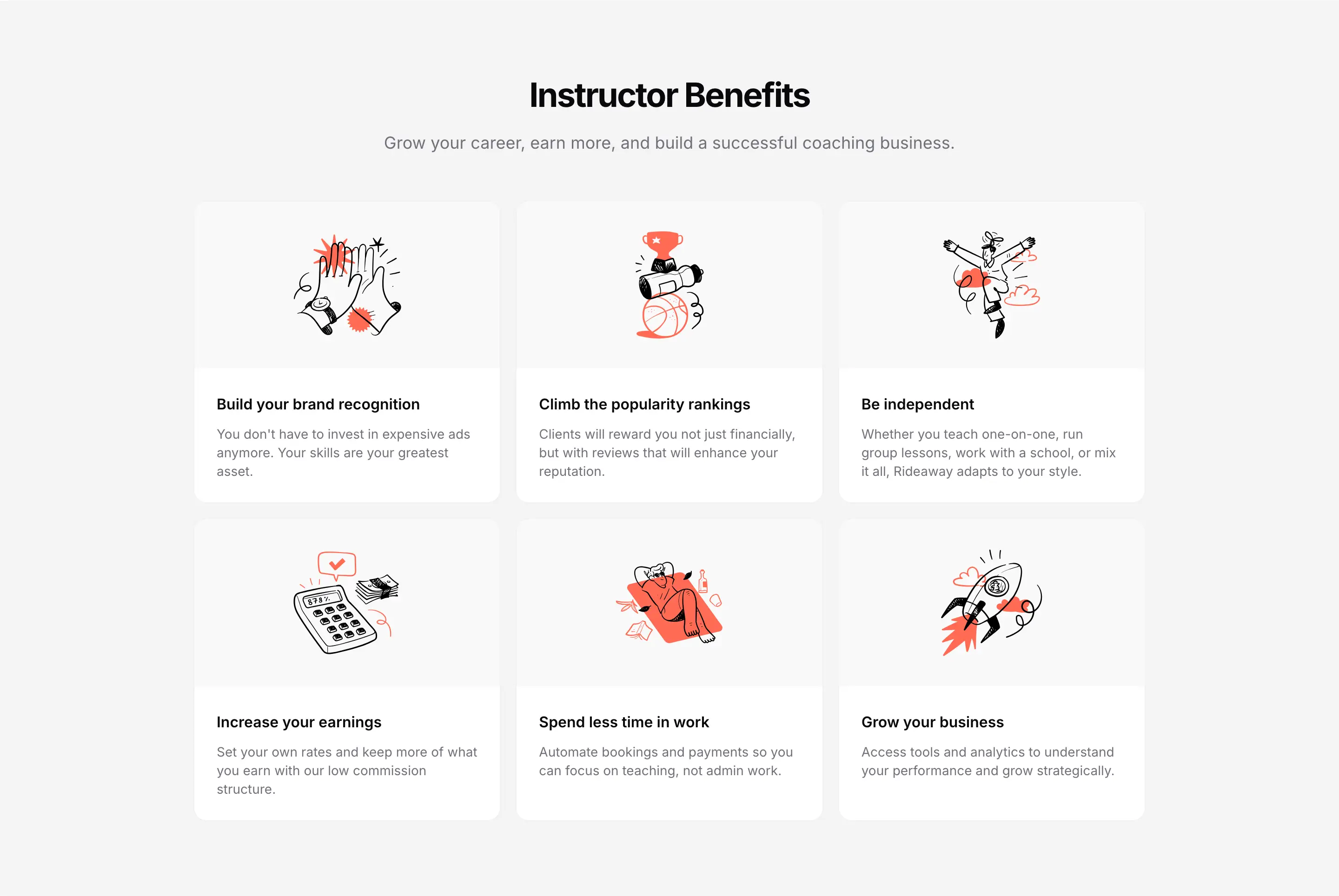 Rideaway Instructor Benefits Design