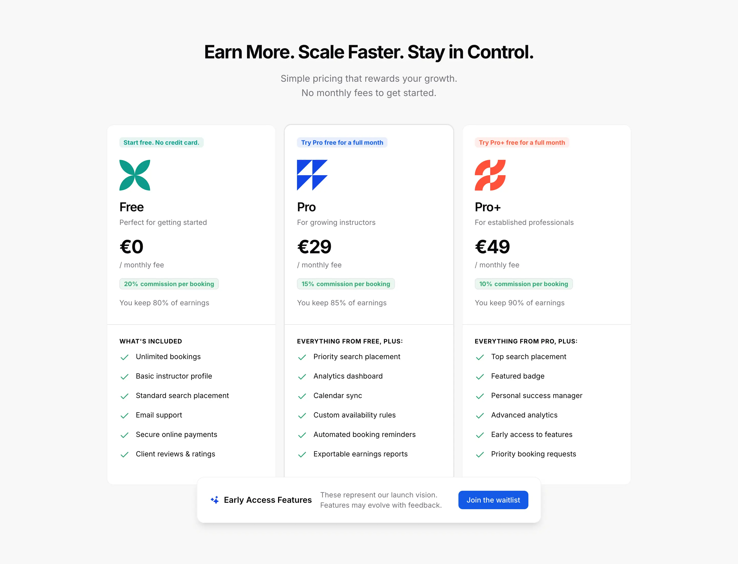 Rideaway Subscription Pricing Design