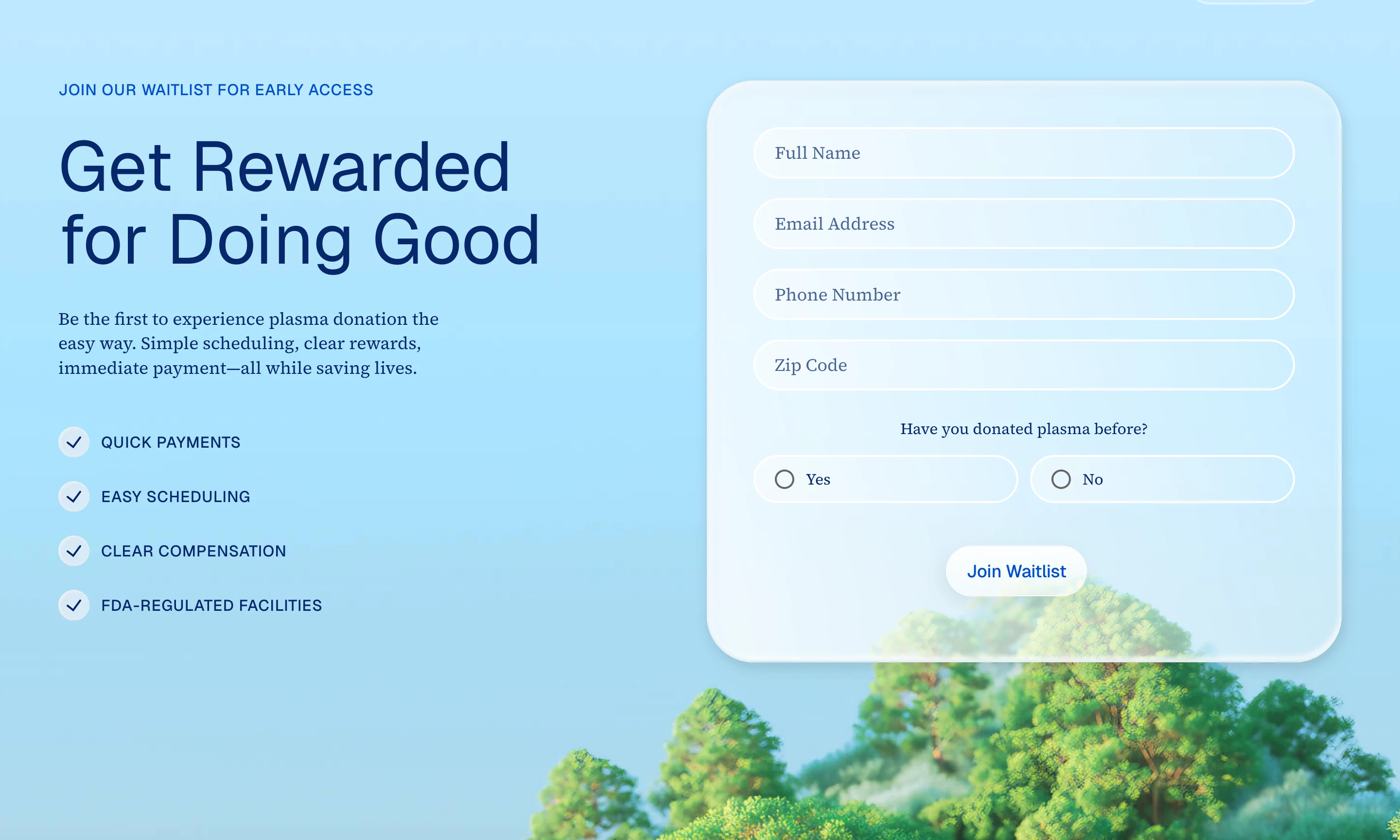 Riseplasma Waitlist Design