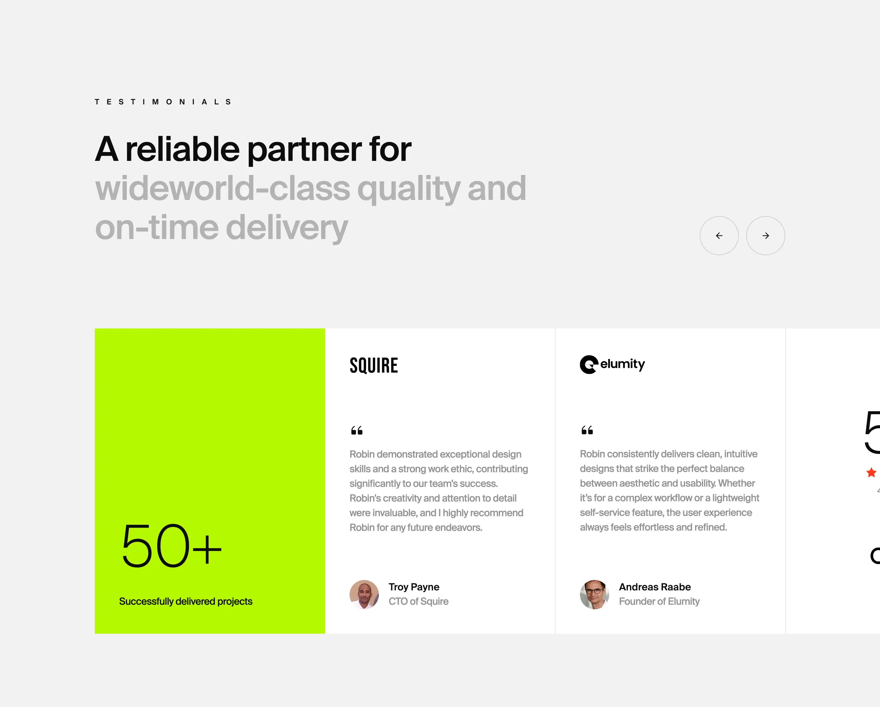 Robin Customer Testimonial Design