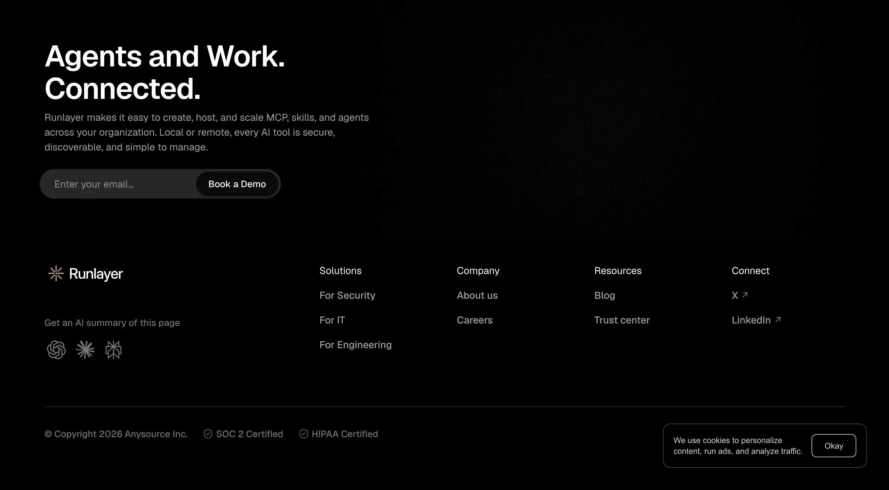 Runlayer Call To Action Footer Layout Design