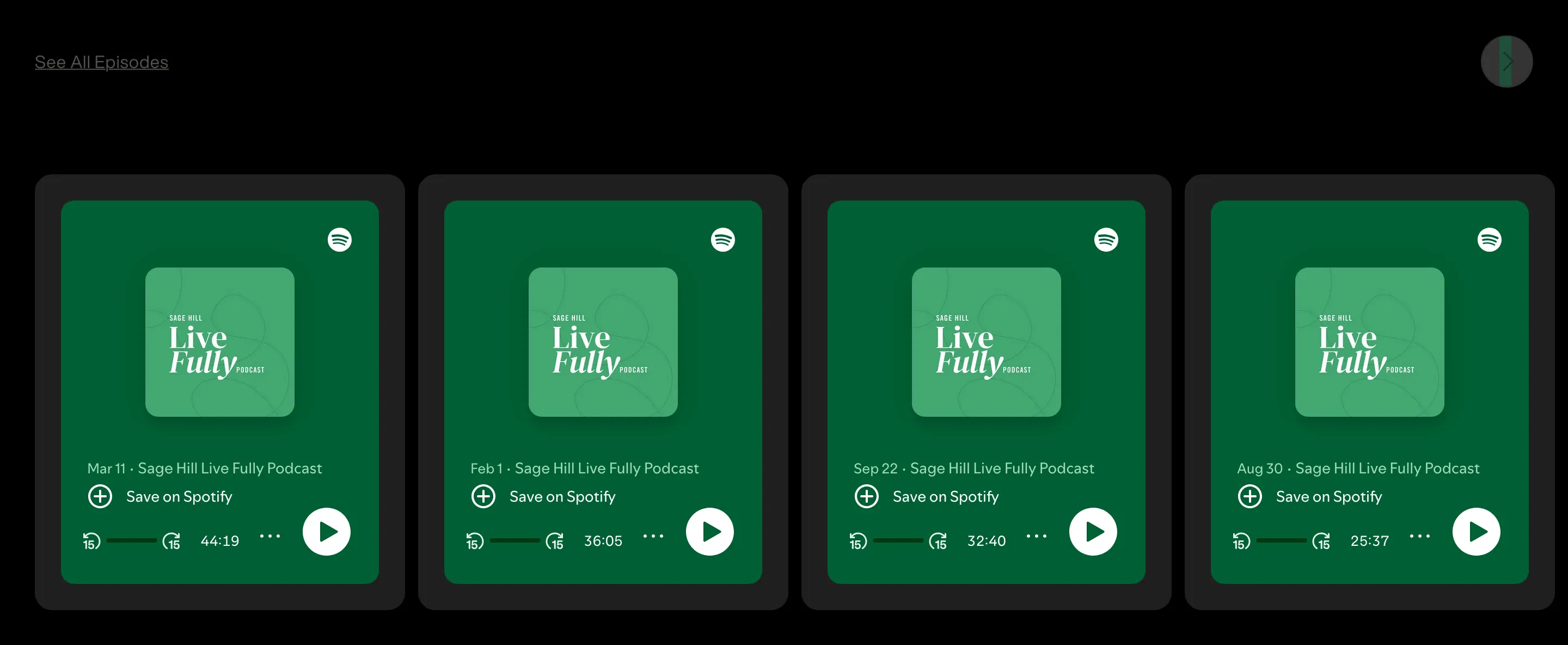Sage Hill Podcast Carousel Design