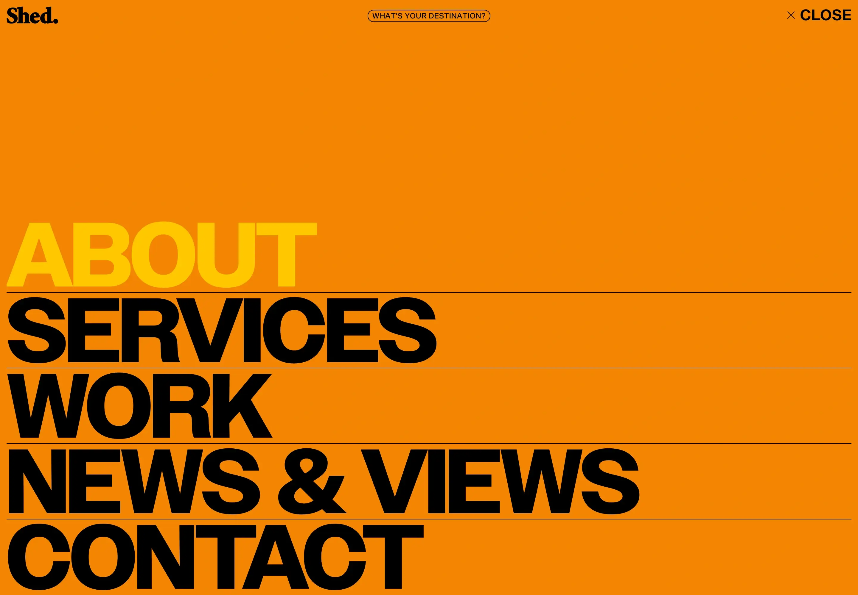 Shed Site Navigation Menu Design