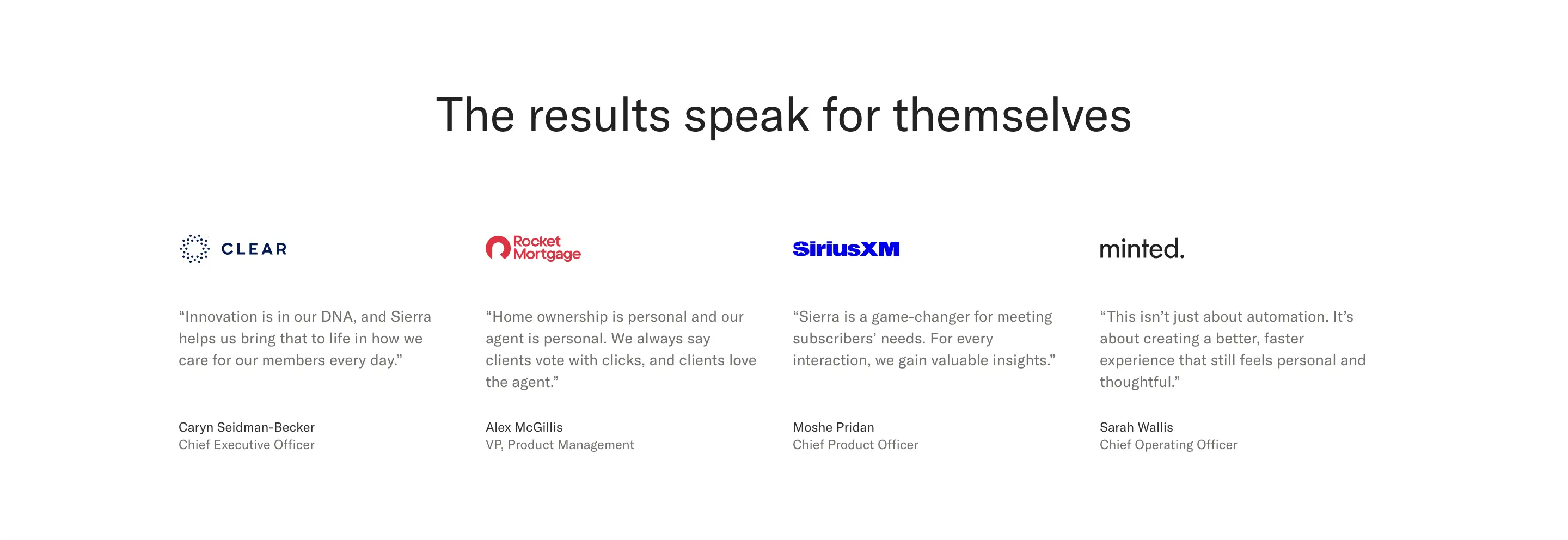 Sierra Customer Testimonial Design