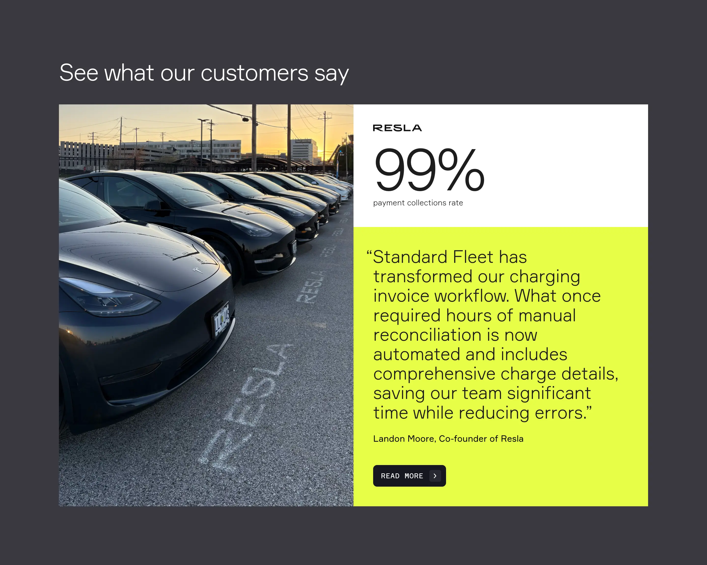 Standard Fleet Customer Testimonial Design