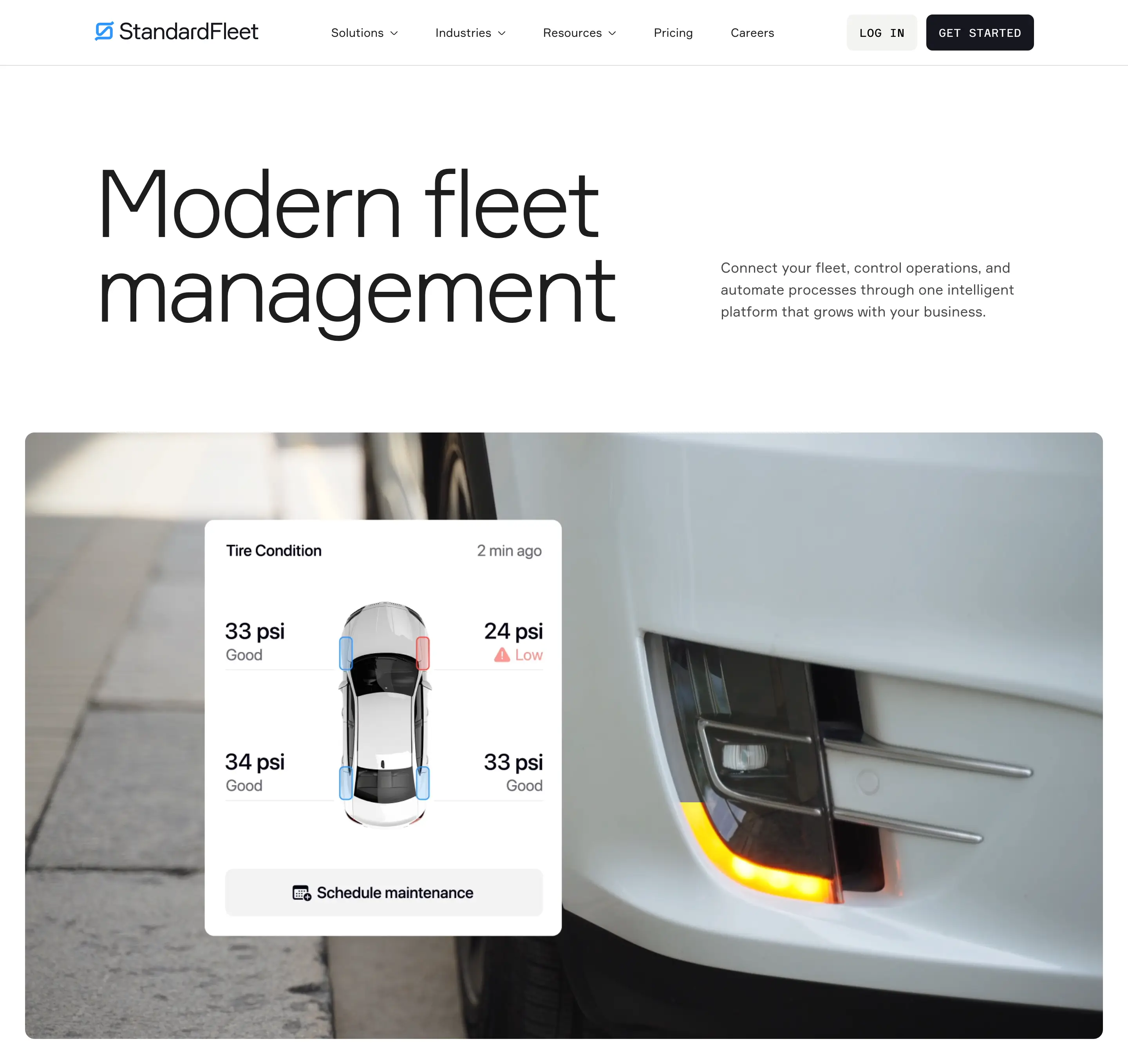 Standard Fleet Management Hero Design