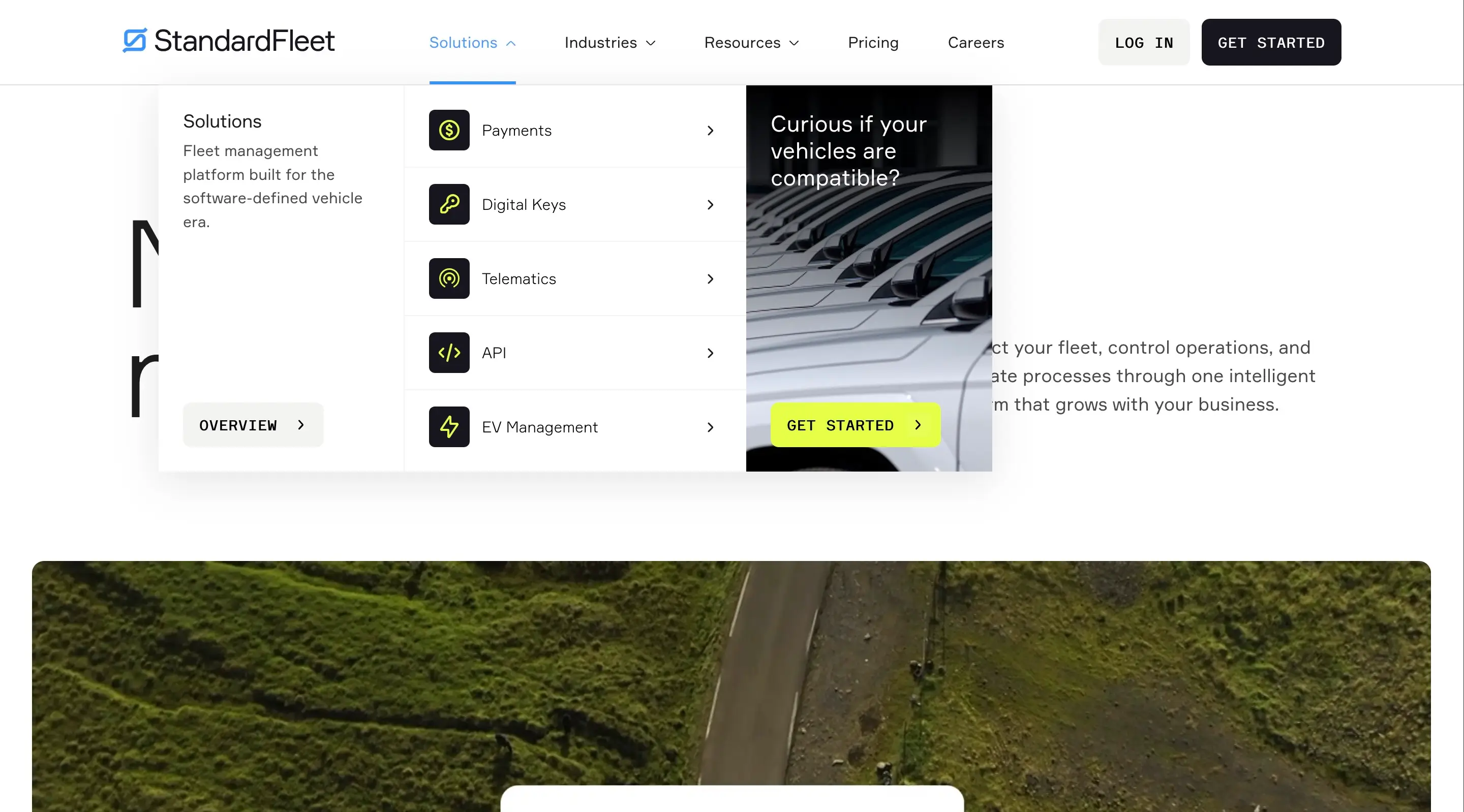 Standard Fleet Navigation Mega Menu Design