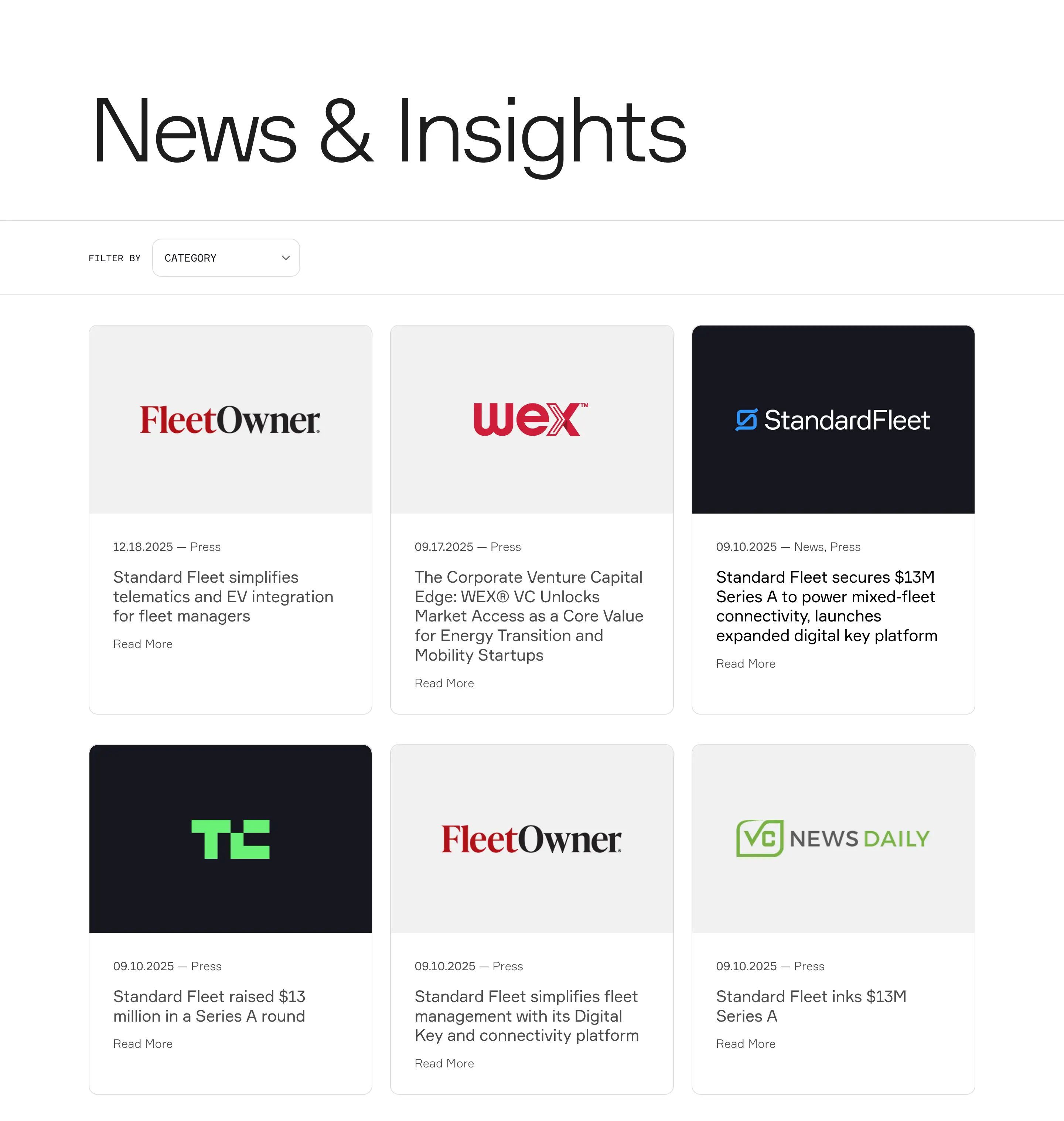 Standard Fleet News Blog Design