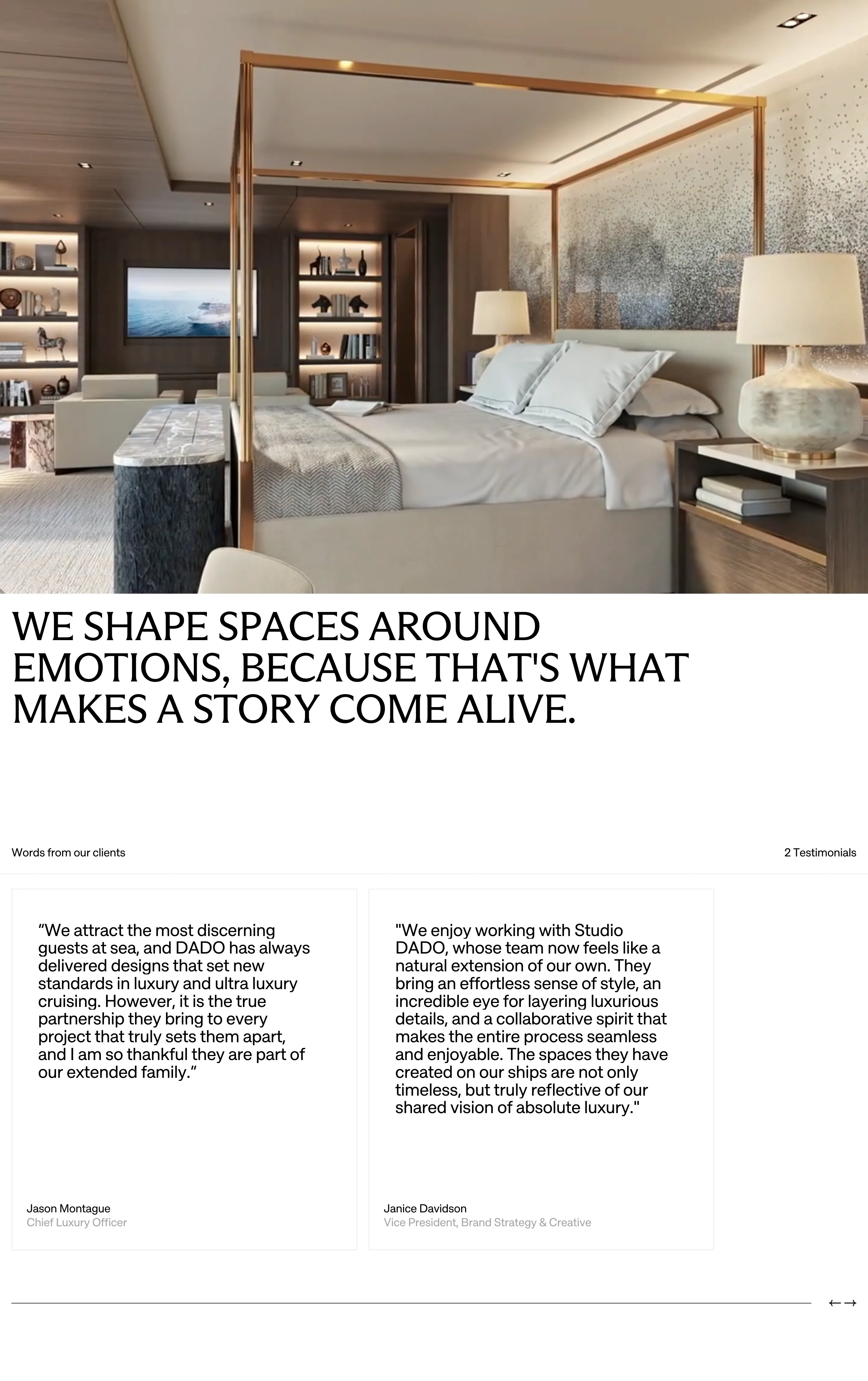Studio Dado Client Praise Testimonial Design