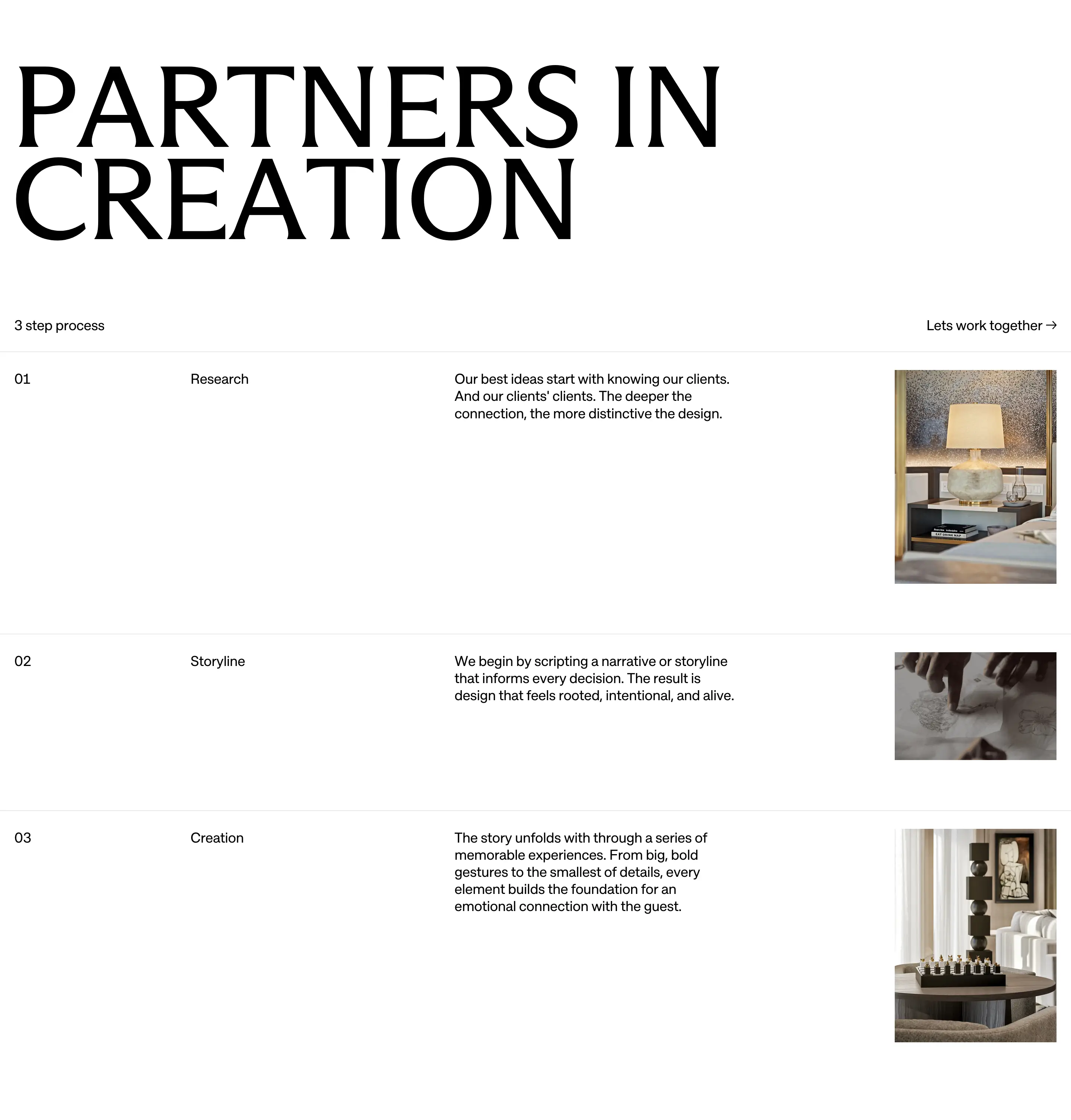Studio Dado Process Vertical List Design