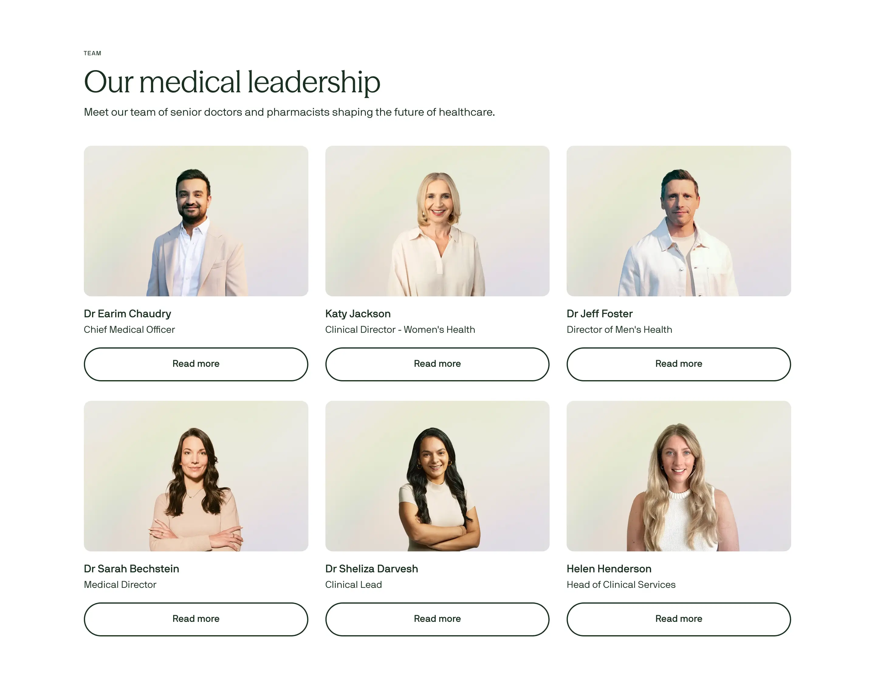 Voy Medical Leadership Team Design