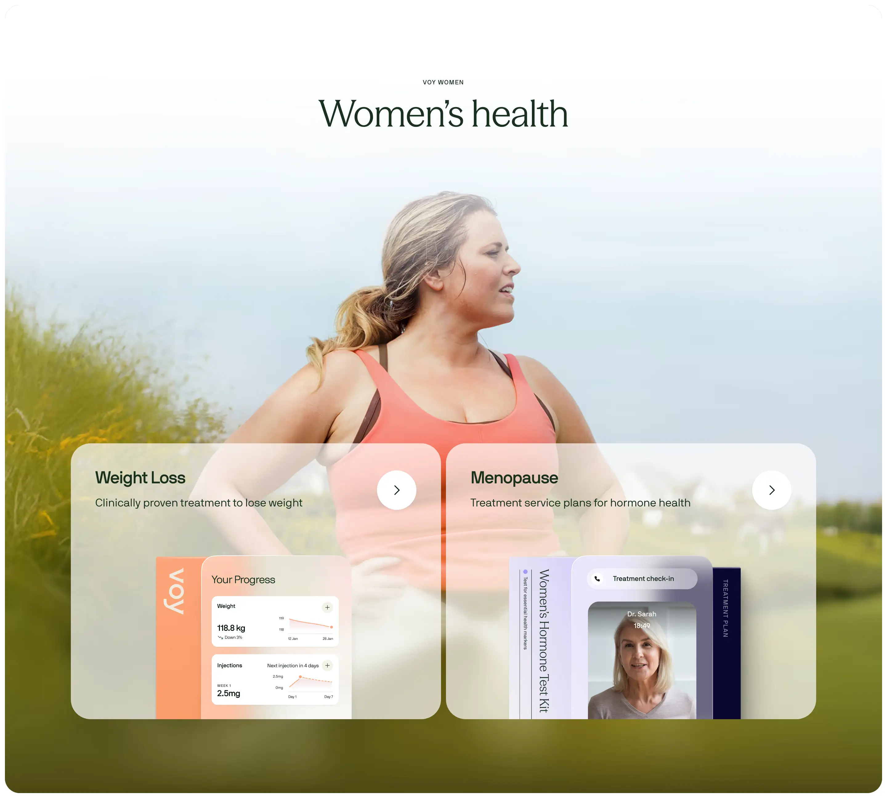 Voy Women's Health Card Grid Design