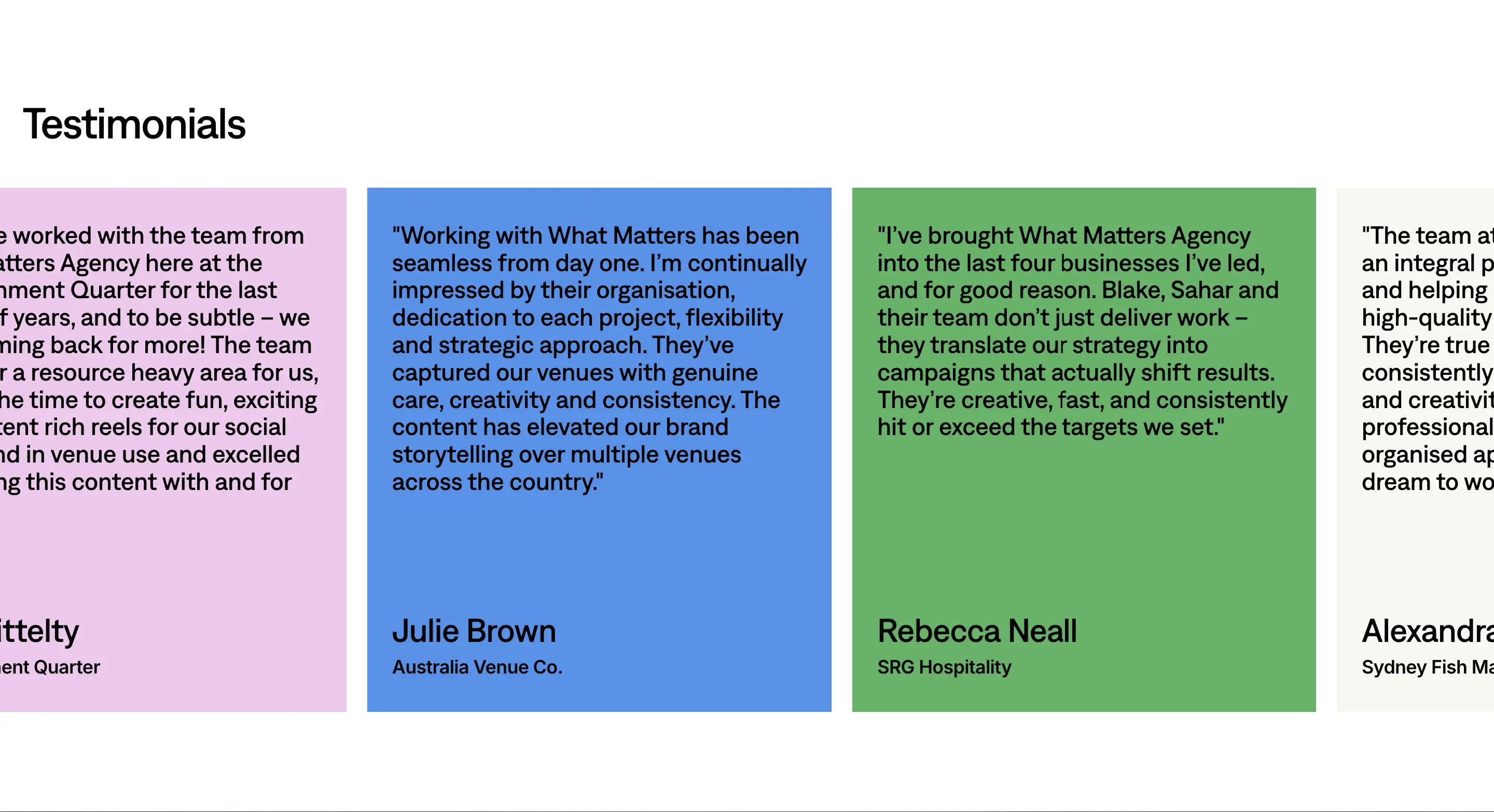 What Matters Client Testimonial Design