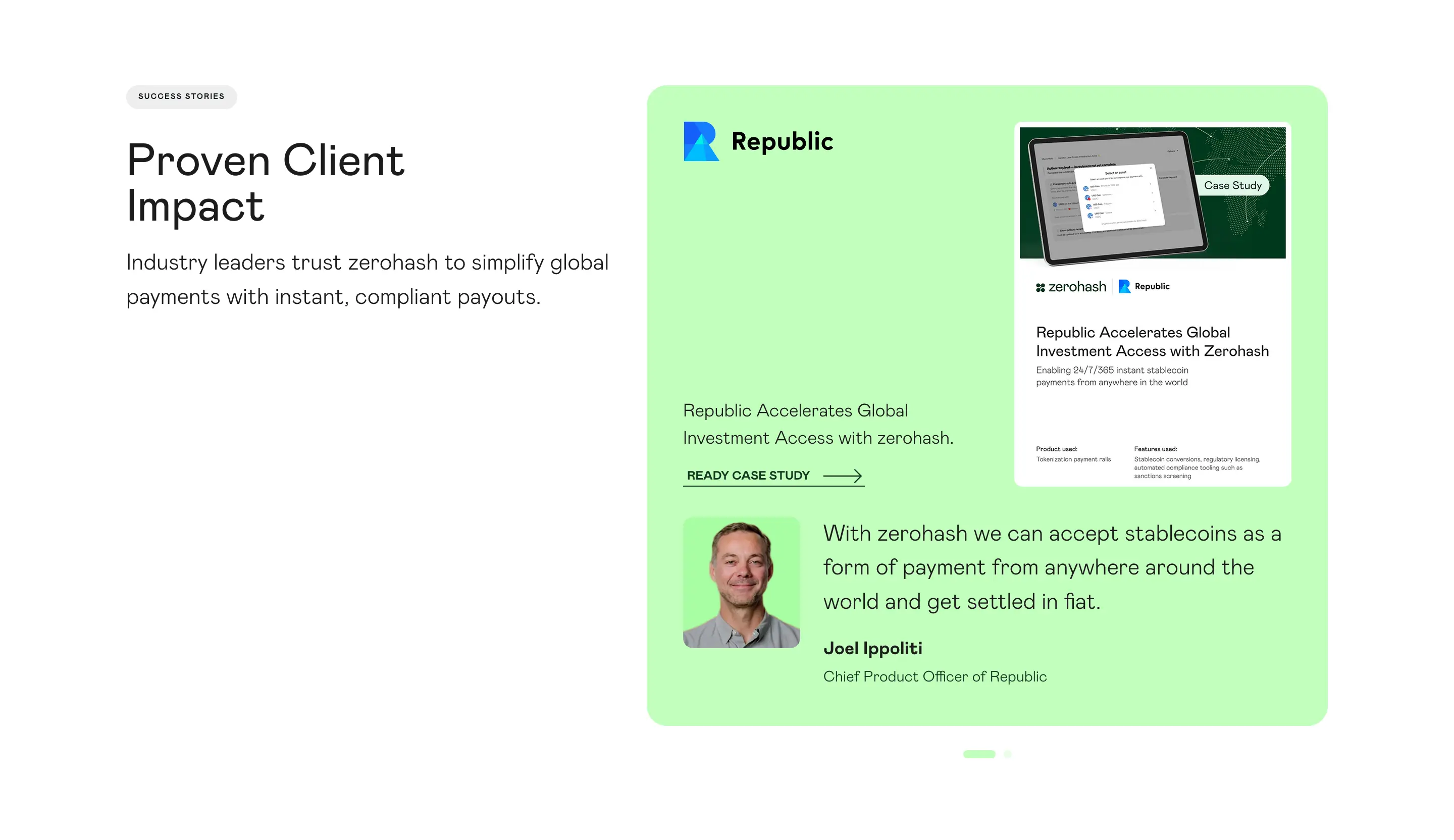 Zerohash Client Impact Testimonial Design