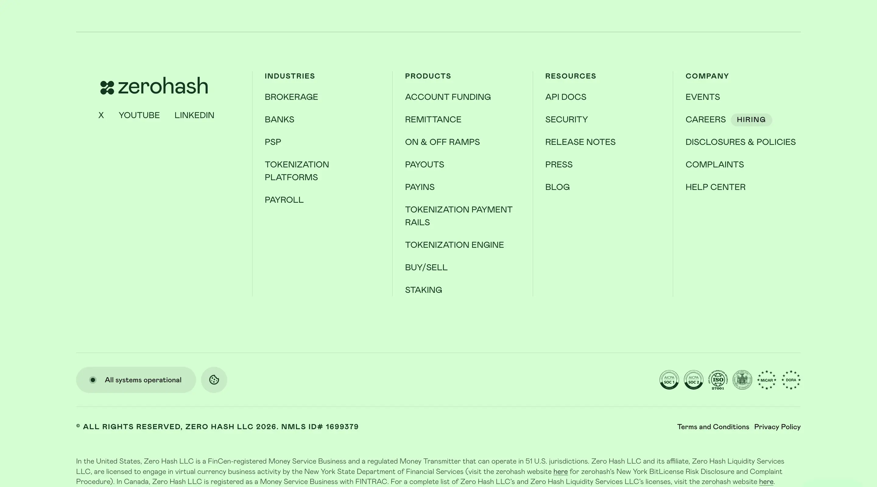Zerohash Company Footer Design